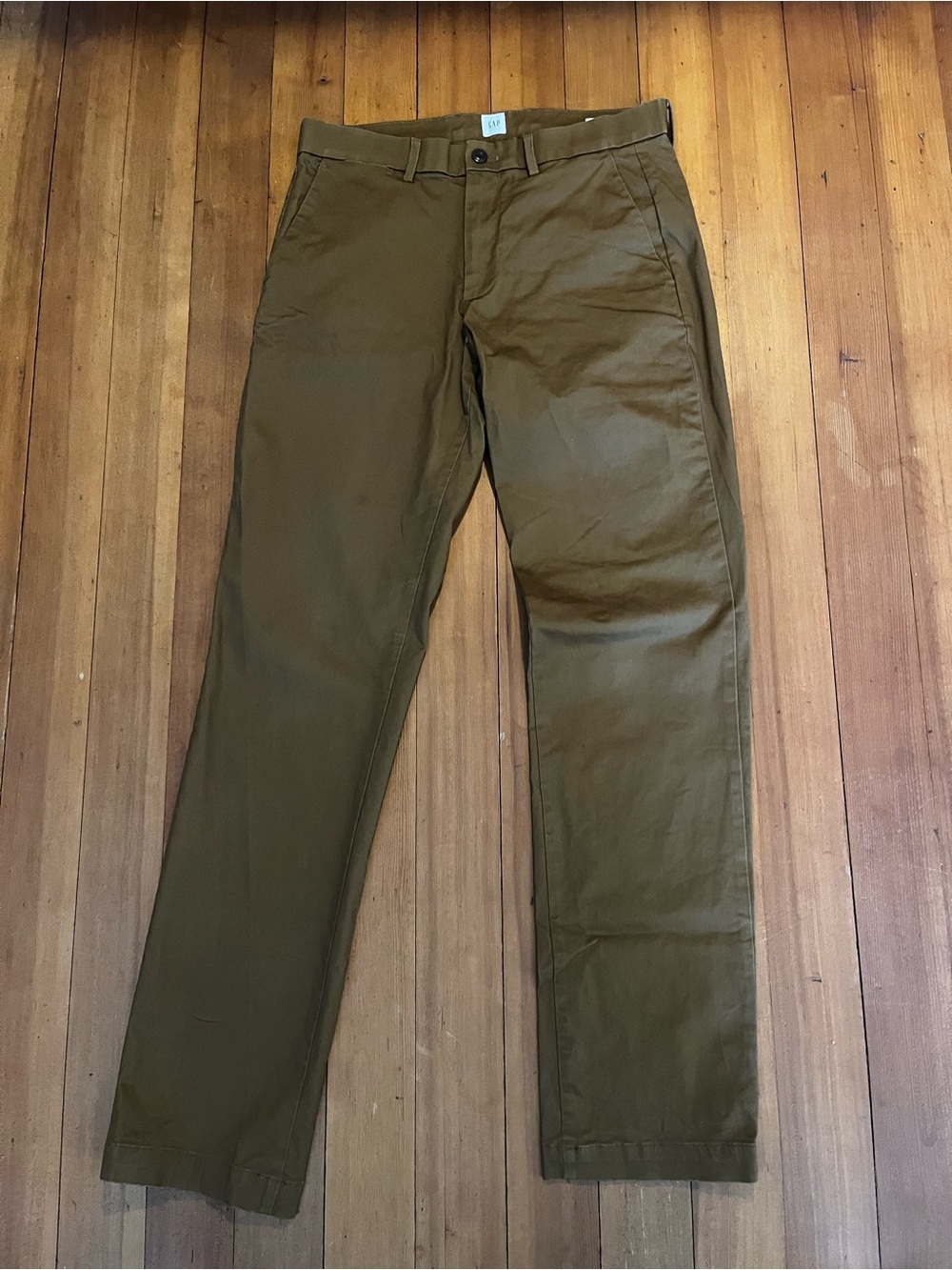 GAP Men's Olive/Tan Classic Chino Pants 32/34